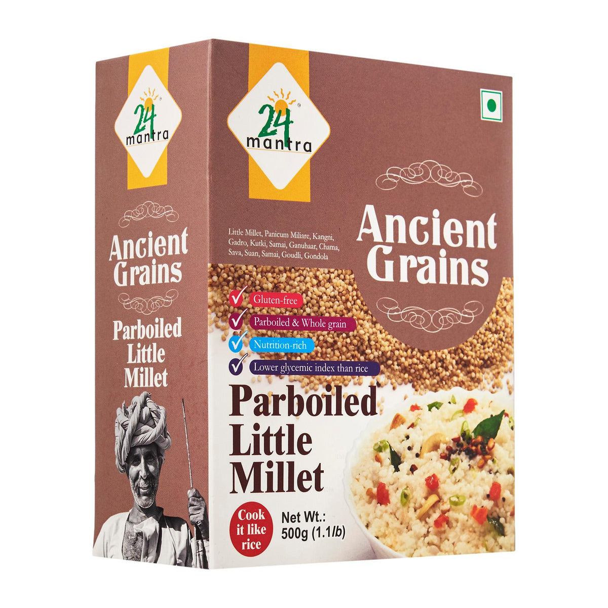 24 Mantra Ancient Grains Parboiled Little Millet 17.63 Oz - 500 Gms