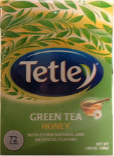 Tetley  Green Tea Honey   Tea 5.08  OZ - 144 Gms 72 tea bags