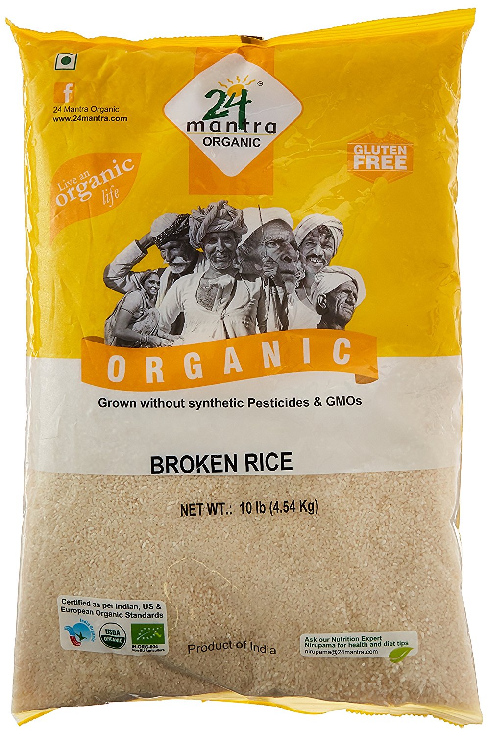 24 Mantra Organic Broken Rice 10 LB - 4.54 KG