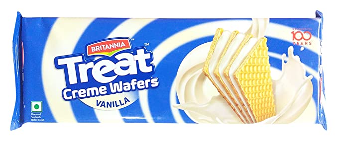 Britannia Treat Creme Wafer Vanilla 5.29 Oz -150Gms