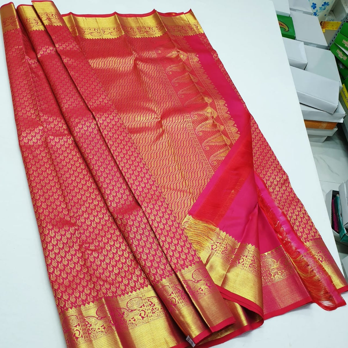 Pure silk kamchivaram and silk mark certified sarees