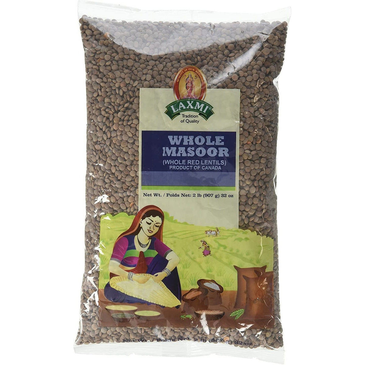Laxmi Premium Quality Whole Masoor 2 Lb