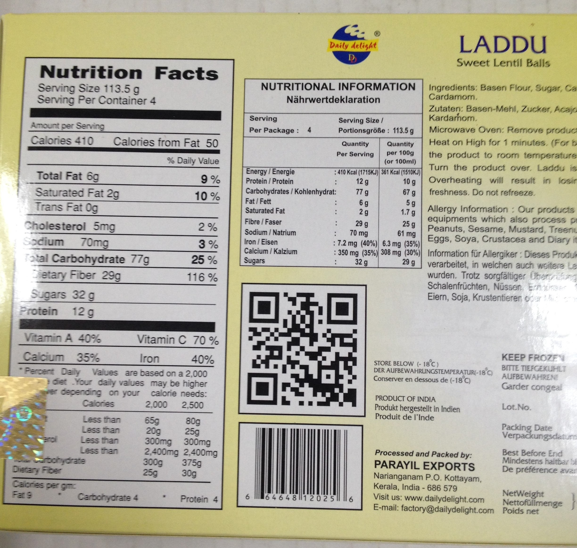 Daily Delight Laddu 16 Oz - 454 Gms