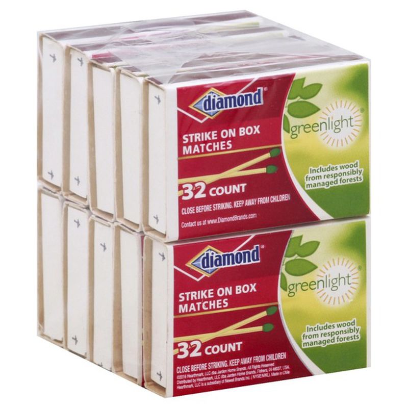 Diamond Greenlight Strike On Box Matches 32 ct