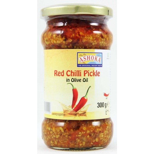 Ashoka Red Chilli Pickle in Olive Oil 10.6 Oz / 300 Gms