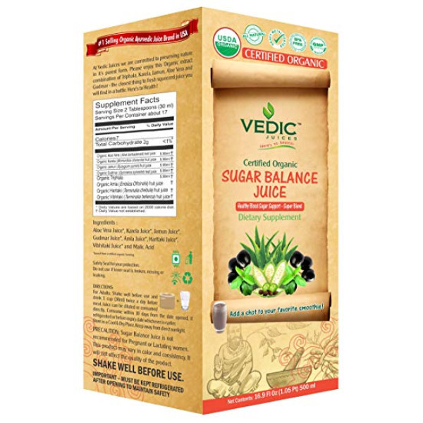 Vedic Organic Sugar Balance 16.9 Oz / 500 ml