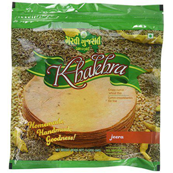 Garvi Gujrat Plain Wheat Khakhra 7 Oz / 200 Gms