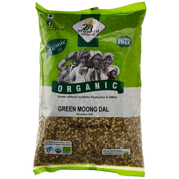 24 Mantra Organic Green Moong Dal 4 LB / 1.8 KG