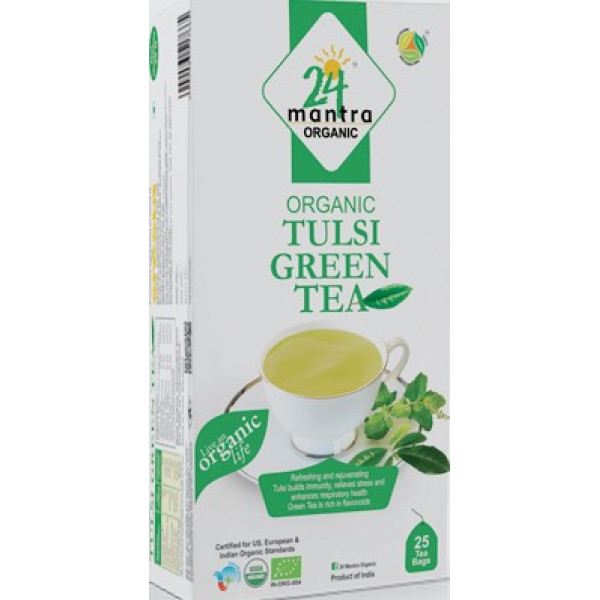 24 Mantra Organic India Tulsi Green Tea 100Gms