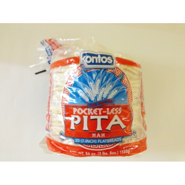 Kontos Pocketless Pita Naan 56 Oz / 20 Pieces