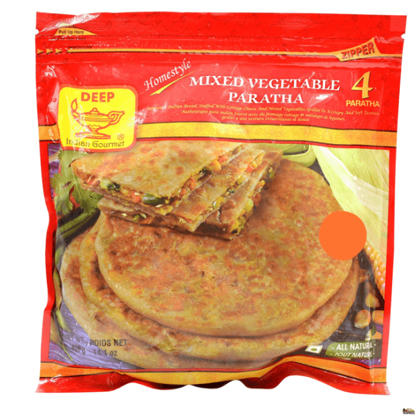 Deep Home Style Mixed Vegetable paratha  4 Pieces