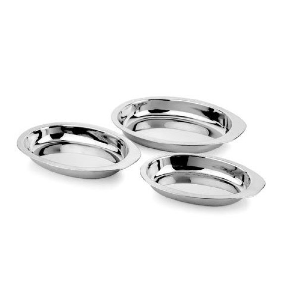 Super Shyne Stainless Steel Sectional Katori (Oval Shape Bowl) / 4x5 inch 