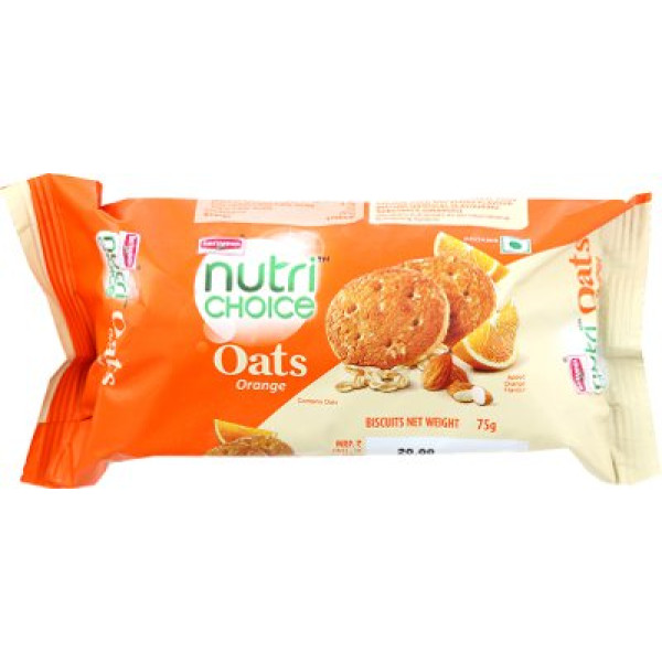 Britannia Nutri Choice Oats Orange Cookies 75 Gms