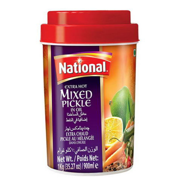 National Extra Hot Mixed Pickle In Oil 35.27 OZ / 1000 Gms