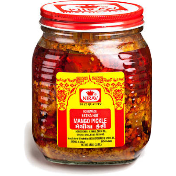 Nirav Hot Mango Pickle 36 Oz / 2.25 Lb
