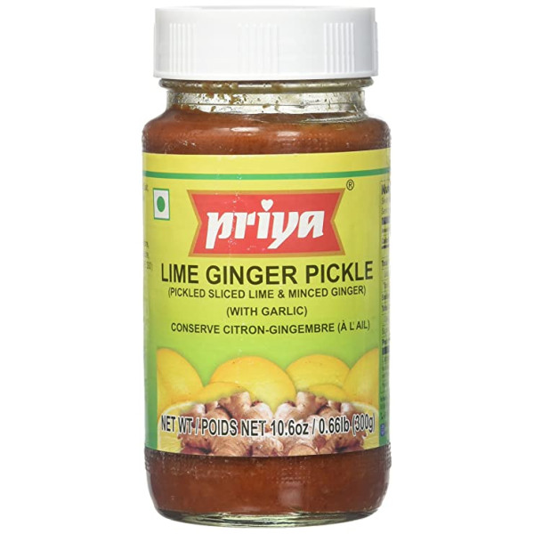 Priya Lime Ginger Pickle In Oil 10.6 OZ / 300 Gms