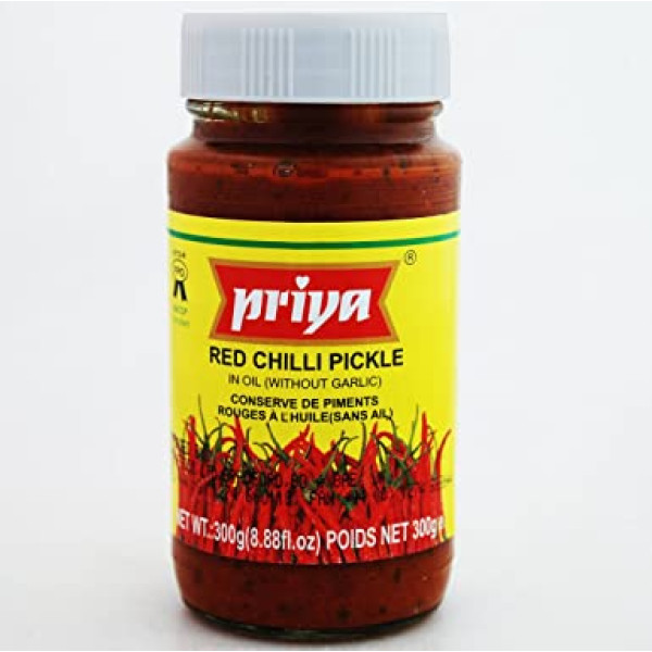 Priya Red Chilli Pickle In Oil 10.6 OZ / 300 Gms