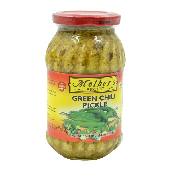 Mother's Recipe Green Chili Pickle 17.6 OZ / 500 Gms