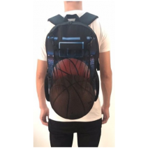 Backpack with ball/shoe holder and USB