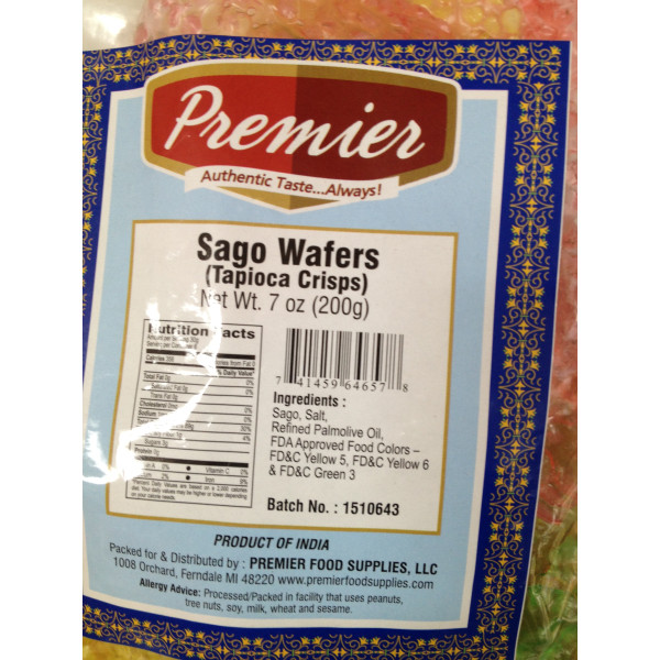 Premier Sago Wafers 7 Oz / 198 Gms