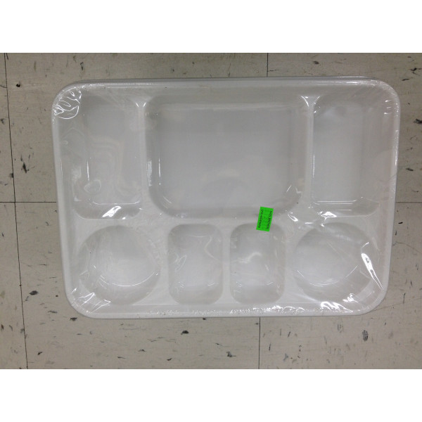 7 Compartment heavy Duty Plastic Dinner Plate 16 OZ / 454 Gms