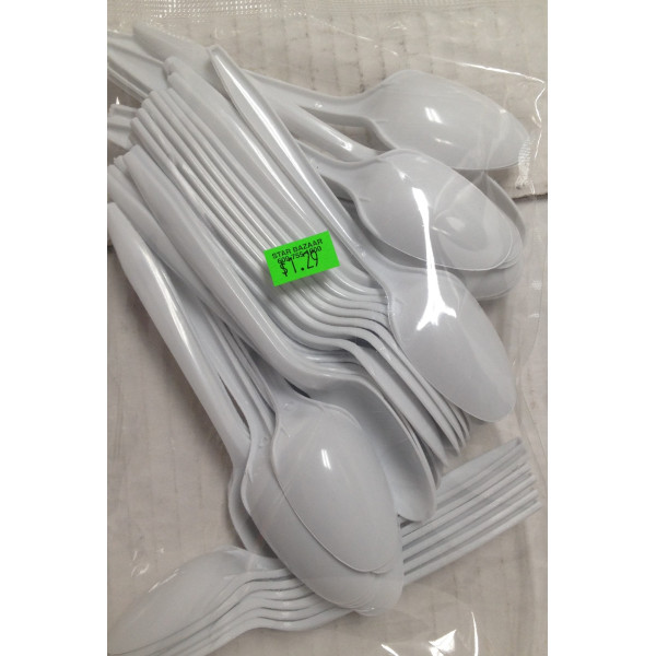 Large Size Plastic Spoons Pack 8 OZ / 220 Gms