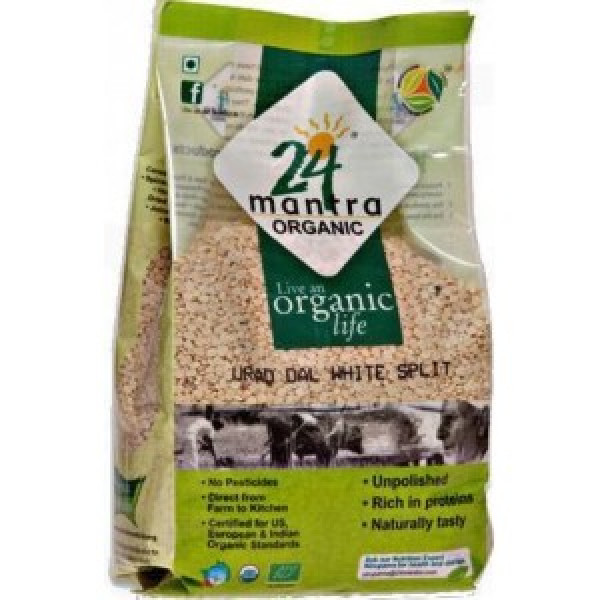 24 Mantra Organic Urad White Split 4 Lb / 1.8 Kg